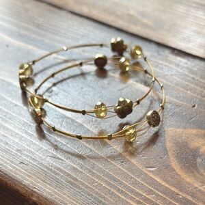 Gold Floral Bangle Set